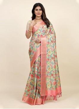 Honourable Digital Print Silk Multi Colour Trendy Saree
