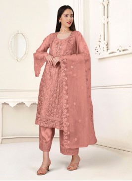 Honourable Embroidered Peach Trendy Salwar Kameez 