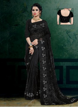 Honourable Net Resham Black Classic Designer Saree