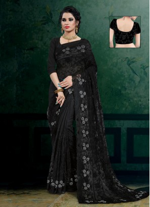 Honourable Net Resham Black Classic Designer Saree