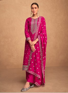 Hot Pink Color Palazzo Salwar Kameez