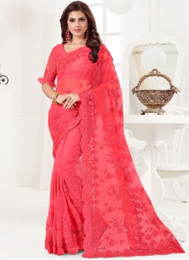 Hot Pink Color Traditional Designer Saree