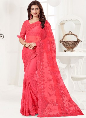 Hot Pink Color Traditional Designer Saree