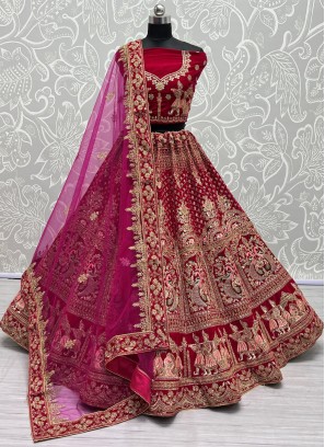 Hot Pink Fancy Lehenga Choli