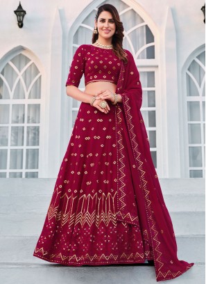 Hot Pink Georgette Festival Designer Long Lehenga Choli