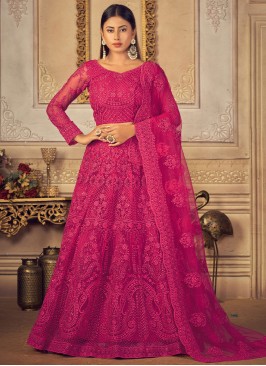 Hot Pink Wedding A Line Lehenga Choli