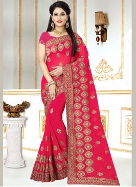 Hot Pink Wedding Saree