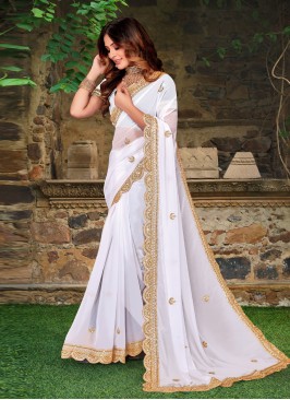 Hypnotic White Contemporary Saree