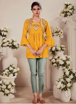 Ideal Mustard Party Casual Kurti