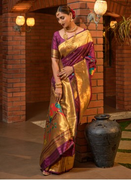 Ideal Wine Silk Classic Saree