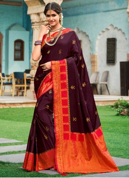 Immaculate Satin Silk Weaving Trendy Saree