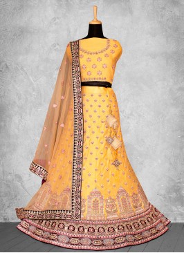 Immaculate Stone Yellow Trendy Lehenga Choli