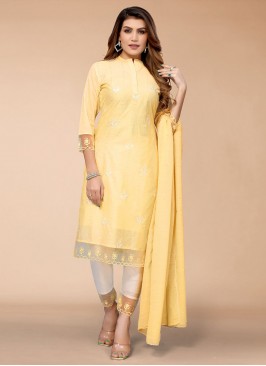 Impeccable Embroidered Chanderi Readymade Salwar Suit