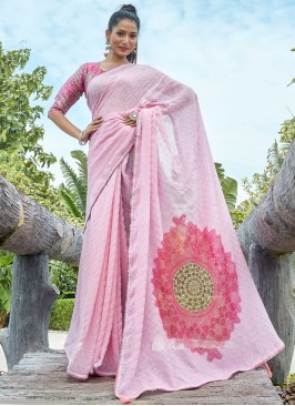 Impeccable Georgette Swarovski Trendy Saree