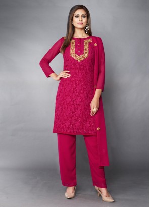 Impeccable Georgette Zari Pant Style Suit