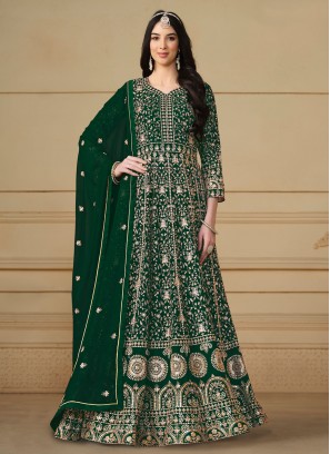 Impeccable Sequins Green Trendy Salwar Suit 