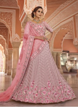 Imperial Georgette Zari Pink Designer Lehenga Choli