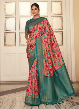 Imperial Pink Weaving Contemporary Saree