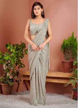 Imported Trendy Saree in Sea Green