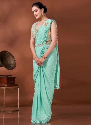Imported Turquoise Designer Saree