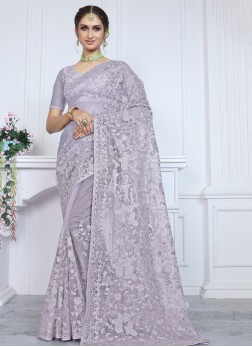 Imposing Stone Work Lavender Trendy Saree