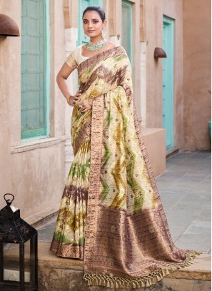 Imposing Swarovski Jacquard Silk Classic Saree