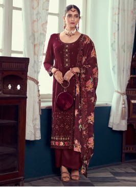 Impressive Embroidered Georgette Trendy Salwar Kameez