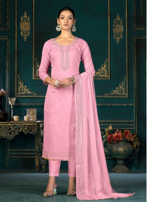 Impressive Pink Ceremonial Salwar Suit