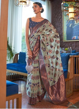 Impressive Weaving Organza Contemporary Saree