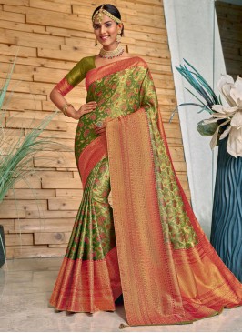 Incredible Banarasi Silk Engagement Classic Saree