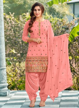 Incredible Georgette Pink Patiala Salwar Kameez