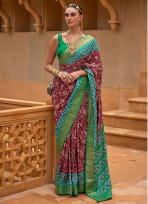 Incredible Weaving Patola Silk  Classic Saree