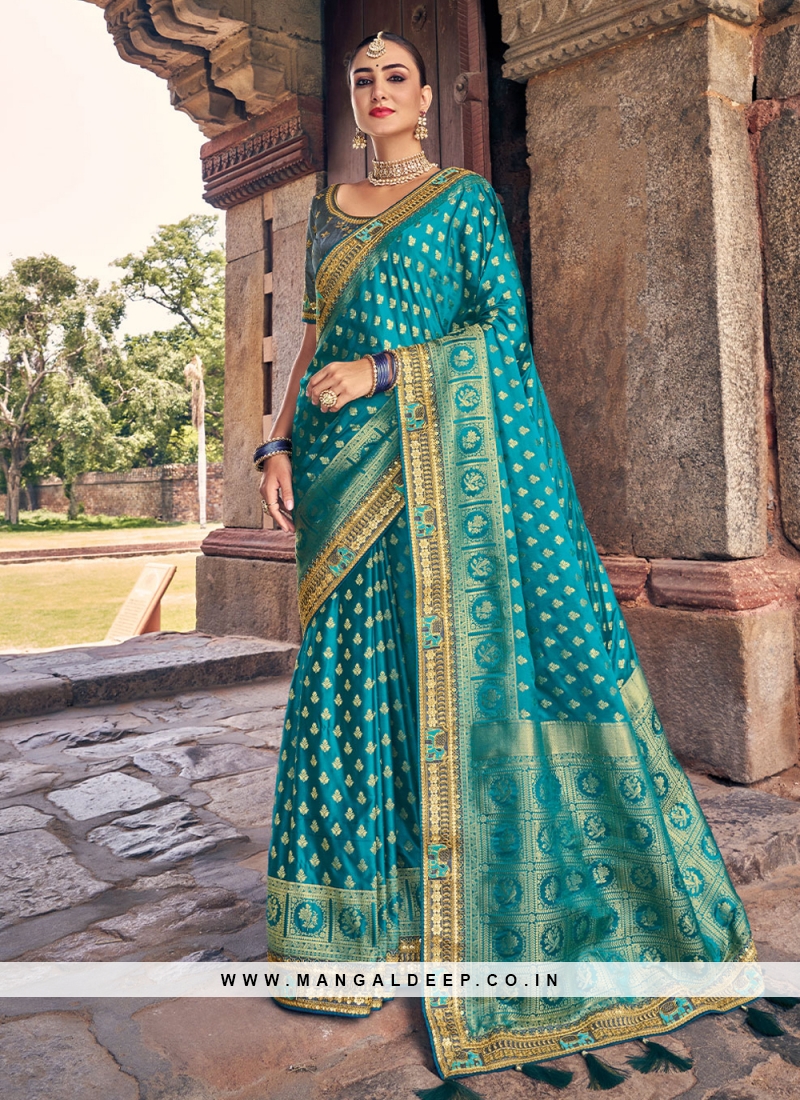 Innovative Green Weaving Banarasi Silk Traditional Saree