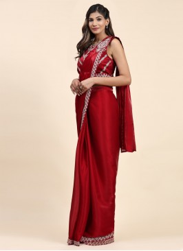 Innovative Red Party Trendy Saree