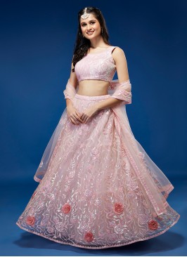 Innovative Rose Pink Party Trendy Lehenga Choli