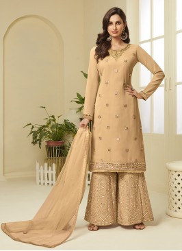 Integral Mustard Faux Georgette Designer Palazzo S