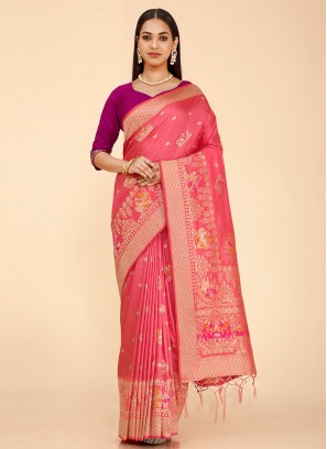 Integral Silk Weaving Trendy Saree