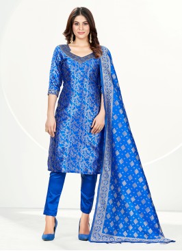 Intricate Banarasi Silk Ceremonial Pant Style Suit