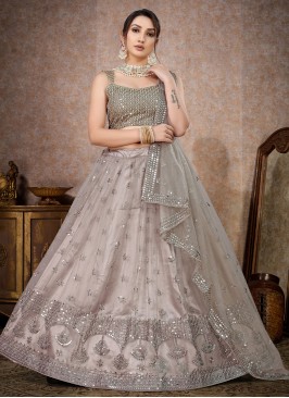 Intricate Beige Net Lehenga Choli