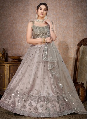 Intricate Beige Net Lehenga Choli