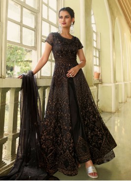 Intricate Black Floor Length Salwar Suit