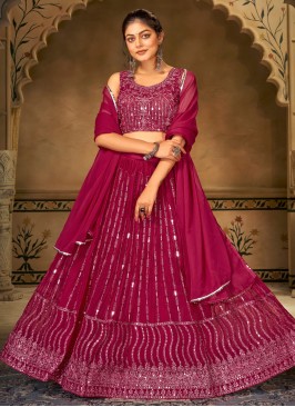 Intricate Georgette Embroidered Rani Trendy Leheng