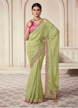 Intricate Green Wedding Trendy Saree