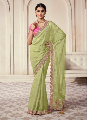 Intricate Green Wedding Trendy Saree