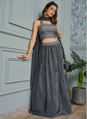 Intricate Grey Readymade Lehenga Choli