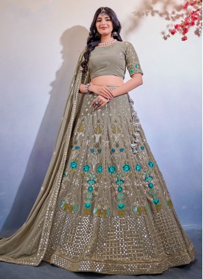 Intricate Grey Sequins Lehenga Choli