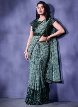 Intriguing Blue Wedding Saree