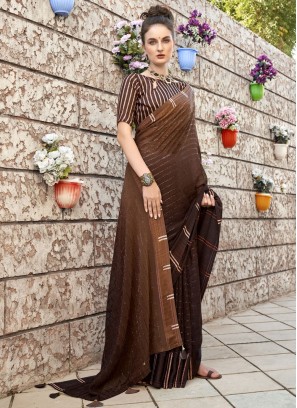 Intriguing Brown Saree