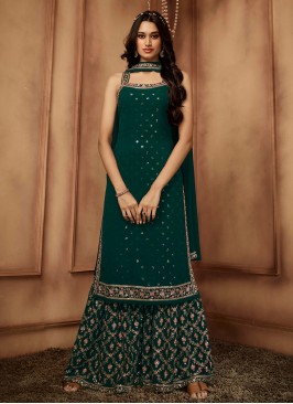 Intriguing Embroidered Straight Salwar Kameez