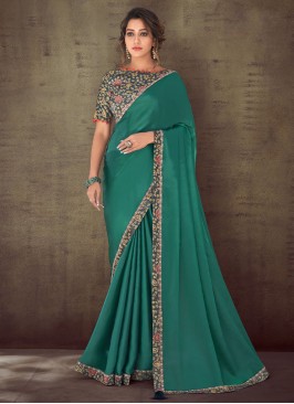 Intriguing Lace Green Trendy Saree